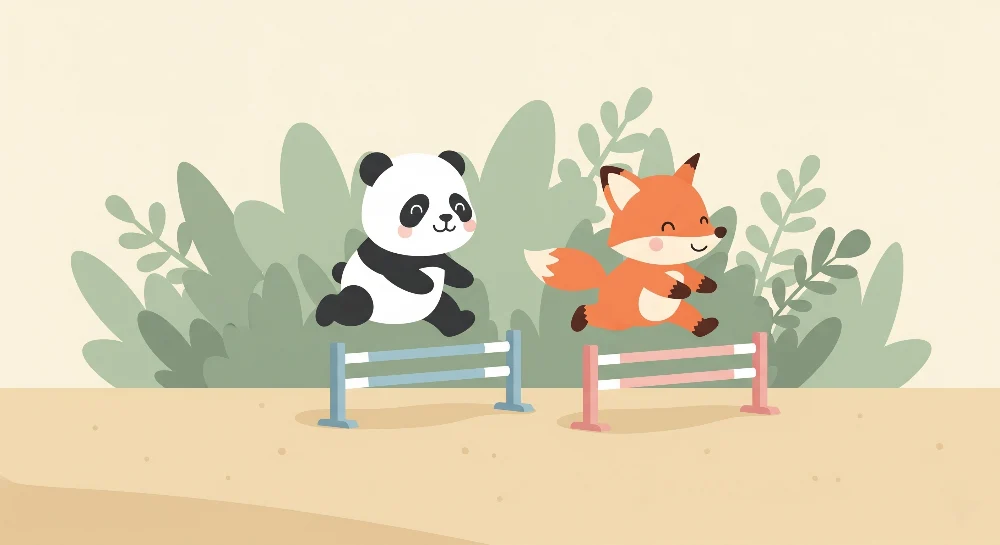 Gyermekszoba tapéta | Panda és róka kalandban