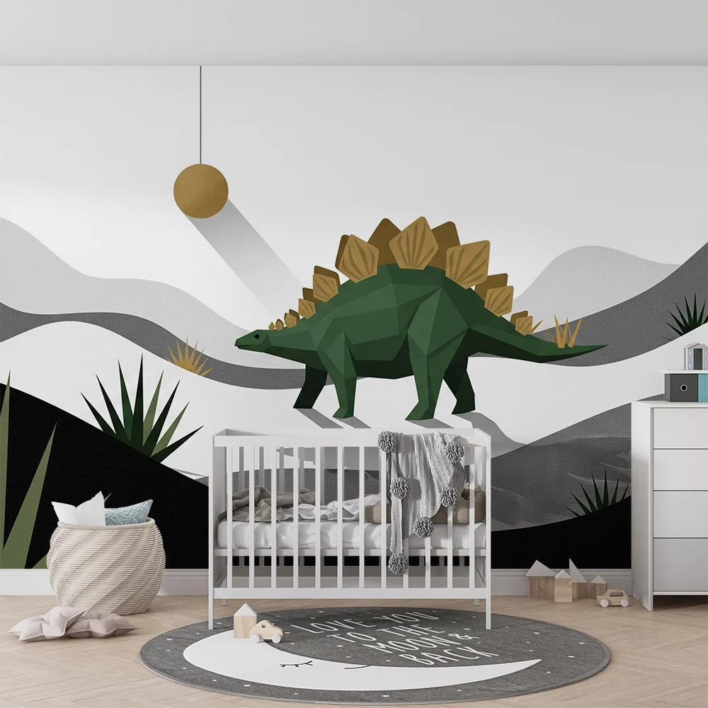 Gyermekszoba tapéta | Stilizált dinoszaurusz minimál háttérrel