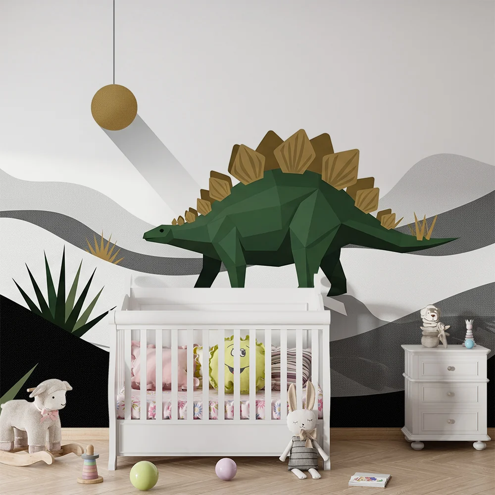 Gyermekszoba tapéta | Stilizált dinoszaurusz minimál háttérrel