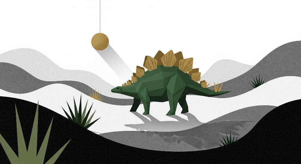 Gyermekszoba tapéta | Stilizált dinoszaurusz minimál háttérrel