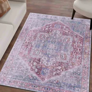 Hend vintage sötétvörös puha és fényes szőnyeg