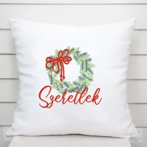 Hímzett karácsonyi párna
