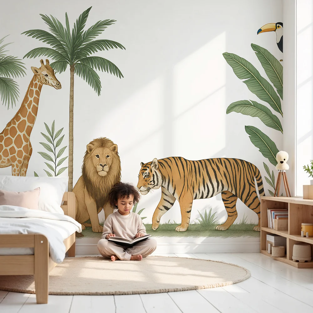 Kids room wallpaper | Szavanna állatok