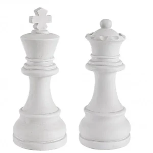 KING AND QUEEN fehér üvegszál dísztárgy 2db