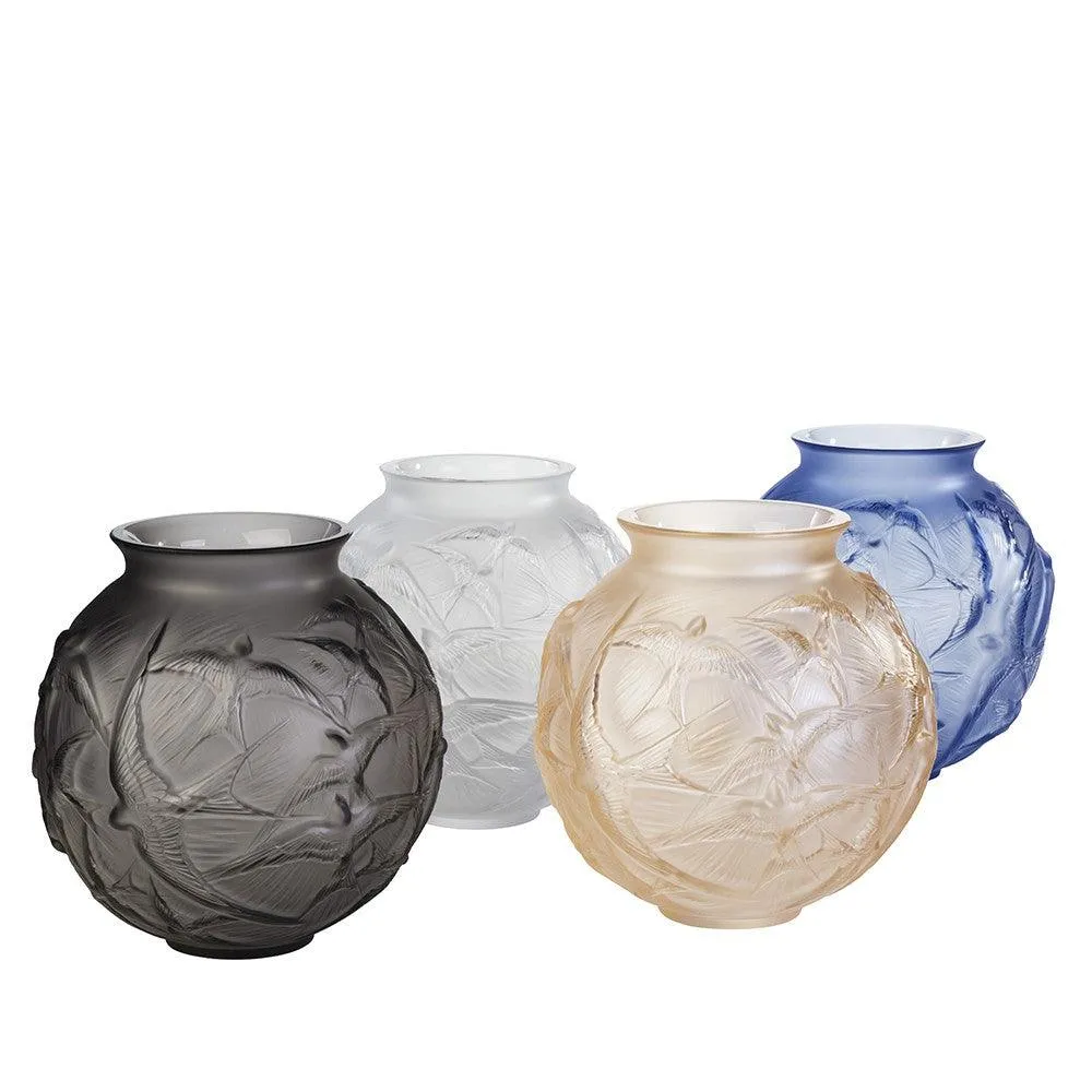 Lalique közepes váza Hirondelles átlátszó kristály 10624100