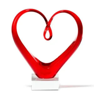 LEONARDO HEART szobor 24cm szív alakú piros