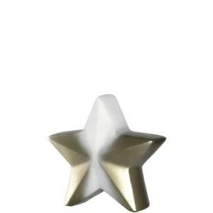 LEONARDO NEVE kerámia csillag 22cm, fehér-arany