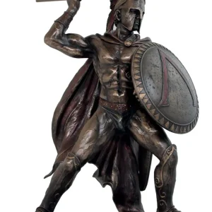 Leonidász Görög Harcos Bronz Szobor – Thermopülai Hős (Nagy – Hidegen Öntött Bronz Szobor)