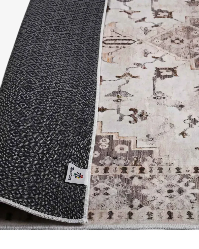 Logy vintage bézs és barna puha és fényes szőnyeg