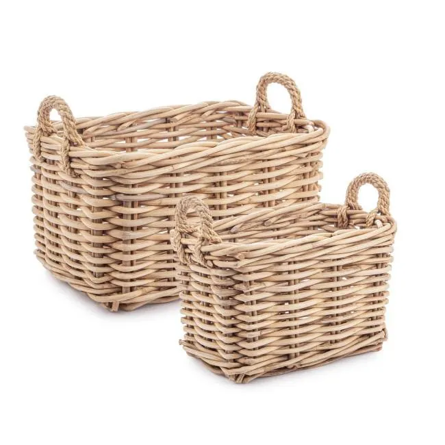 MALANG bézs rattan kosár