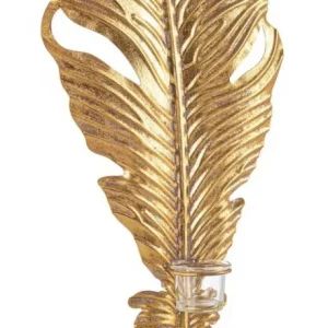 MIRLEFT arany levél gyertyatartó 64cm