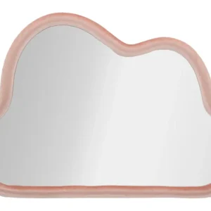 Modern fali tükör CLOUD Rózsaszín bársony 90X4X60 cm