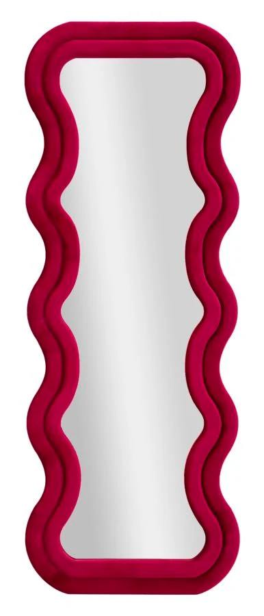 Modern fali tükör EMILY bársony FUCHSIA 60X6X160 ( belső tükör mérete 42X144) cm