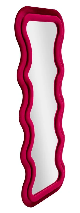 Modern fali tükör EMILY bársony FUCHSIA 60X6X160 ( belső tükör mérete 42X144) cm