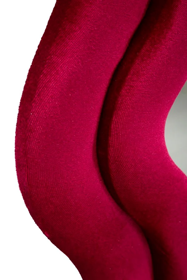 Modern fali tükör EMILY bársony FUCHSIA 60X6X160 ( belső tükör mérete 42X144) cm