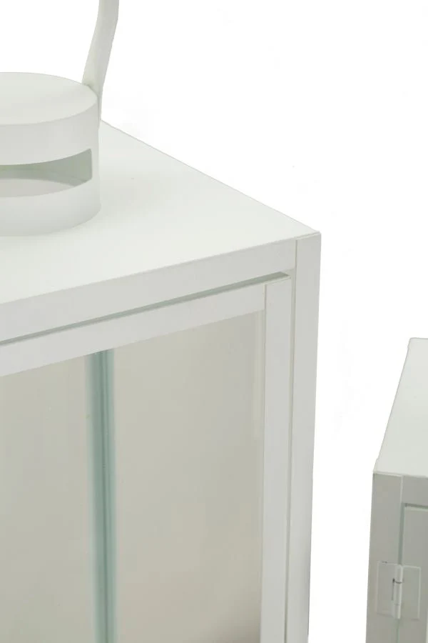 Modern fehér színű lámpás készlet – 3 db 22X22X66-18X18X49,5-14X14X39 cm