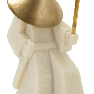 Modern Samurai szobor – fehér arany 14X9X24,5 cm