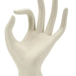 OKÉ – modern kéz szobor bézs kőhatással 14X10X24 cm