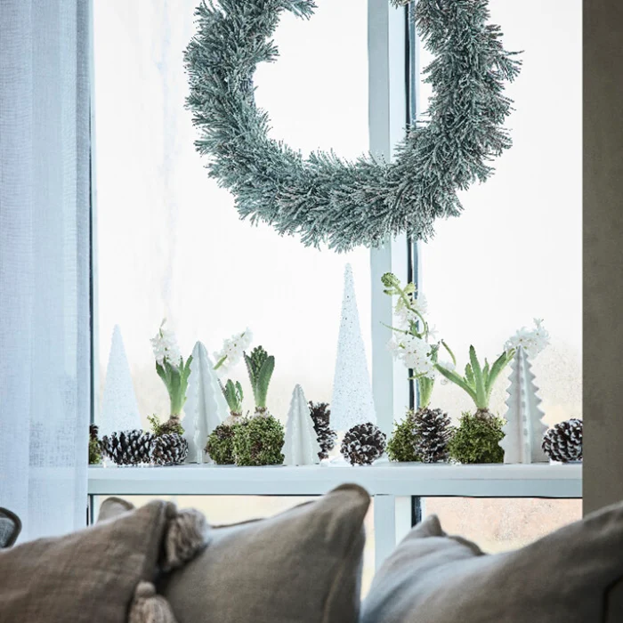 Molinne fehér kerámia karácsonyfa – 26 cm