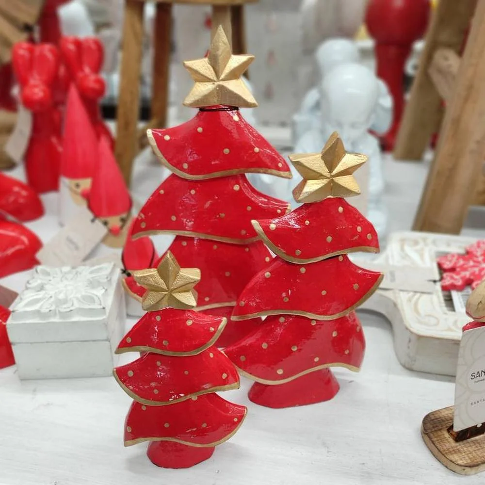 NATAL piros és arany fa dekoráció L