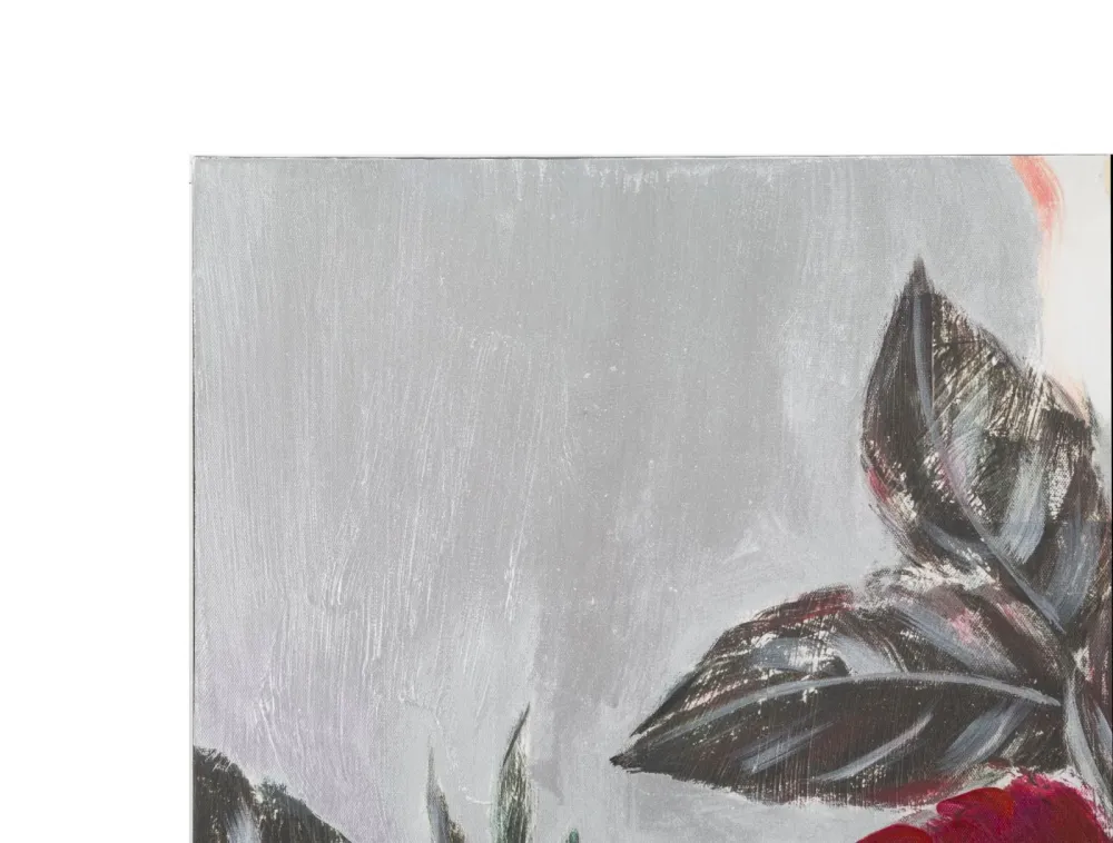 Négyzet Alakú Virágos Falikép – Vörös és Fehér Peóniák, Vászonkép 90×90 cm