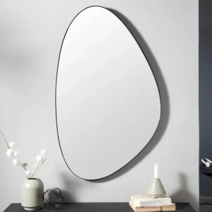 NOEMI fekete fém falitükör 90cm