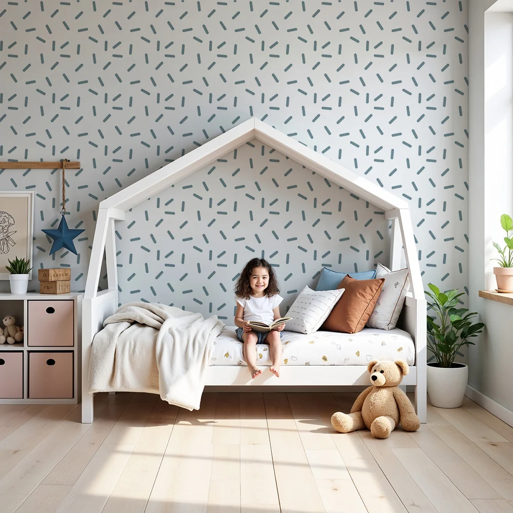 Nursery room wallpaper | Abstract pattern soft and light lines