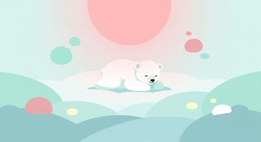 Nursery room wallpaper | Alva medve aludt pasztell felhőkön