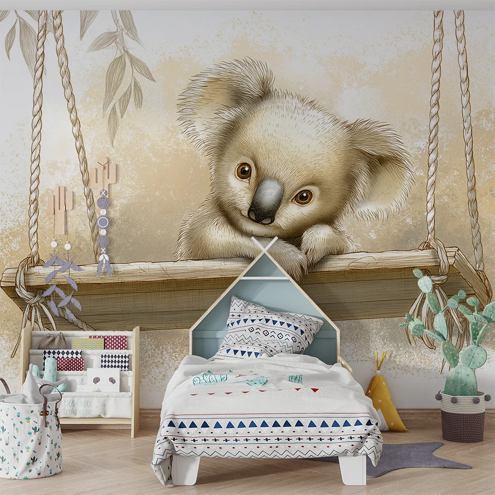 Nursery room wallpaper | Aranyos koala hintán puha dekorban