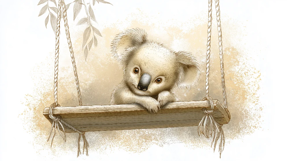 Nursery room wallpaper | Aranyos koala hintán puha dekorban