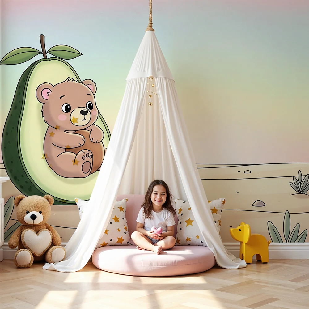 Nursery room wallpaper | Bear avocado