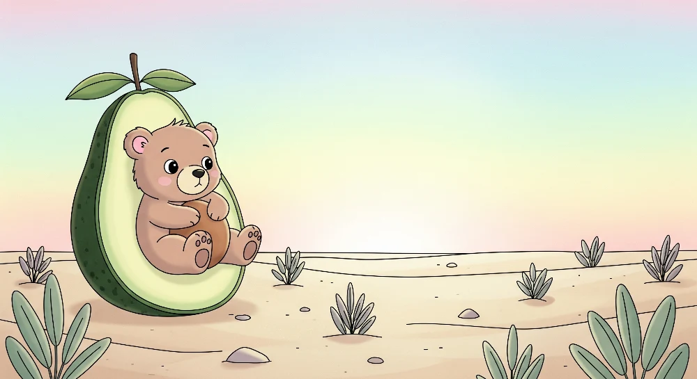 Nursery room wallpaper | Bear avocado