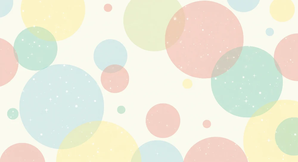 Nursery room wallpaper | Colorful bubbles and bursts light on soft background