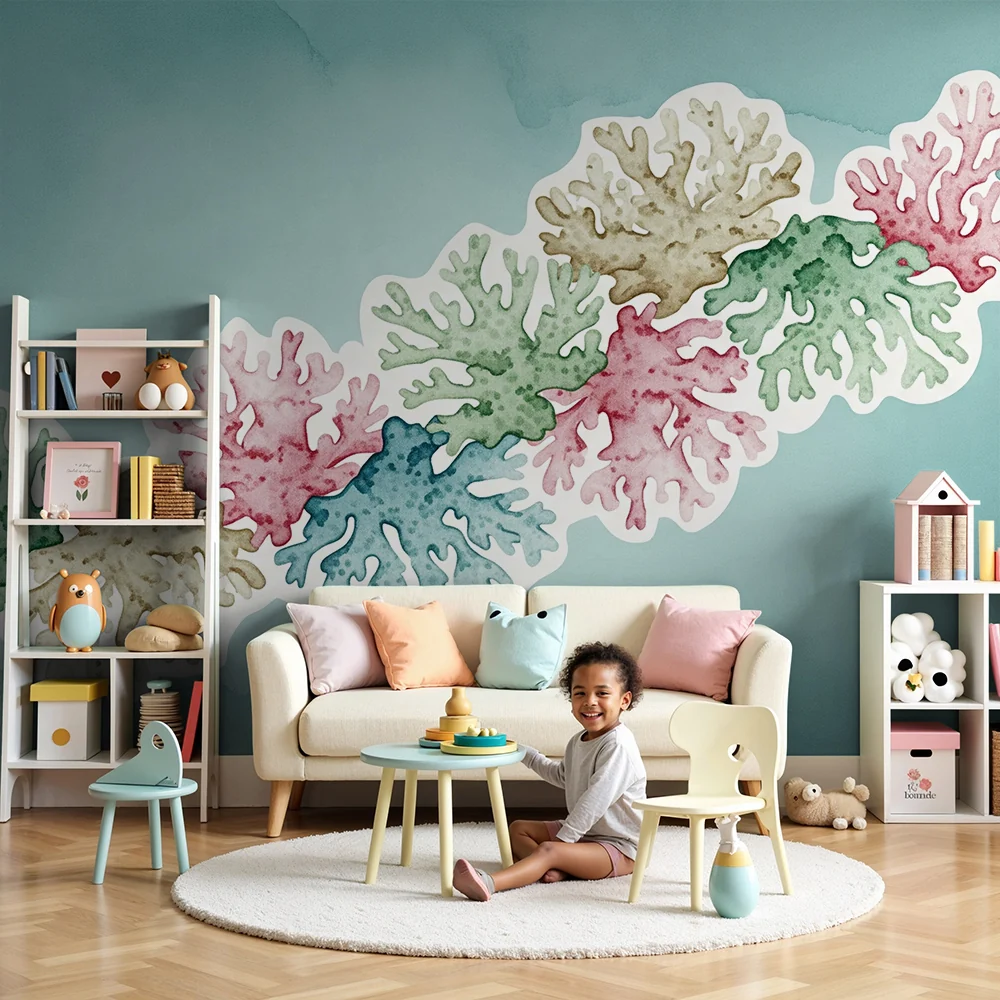 Nursery room wallpaper | Colorful underwater corals