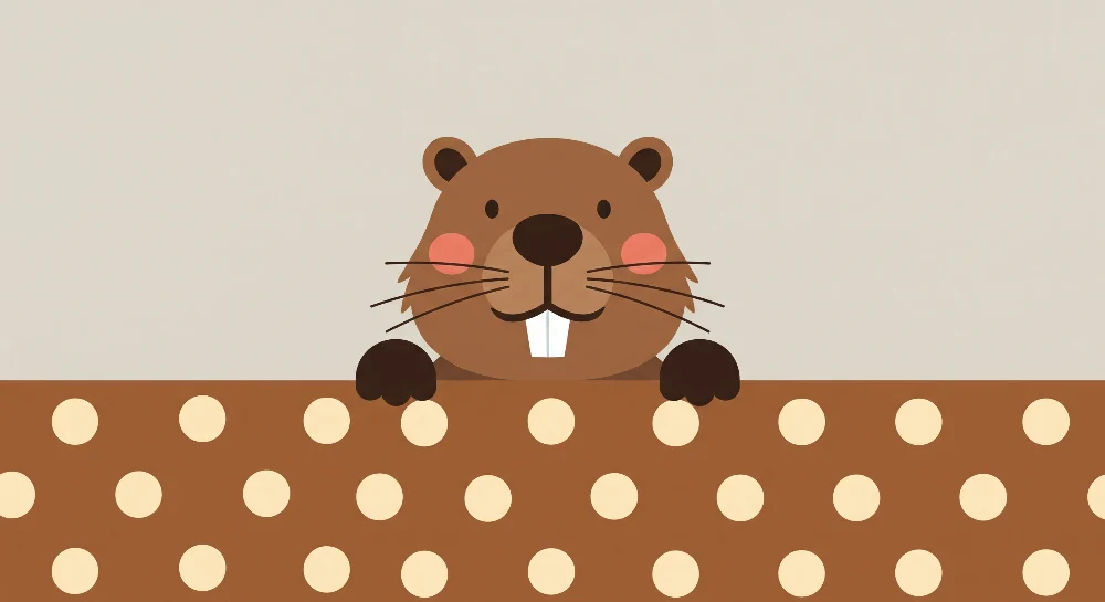 Nursery room wallpaper | Cute beaver polka dot patterns