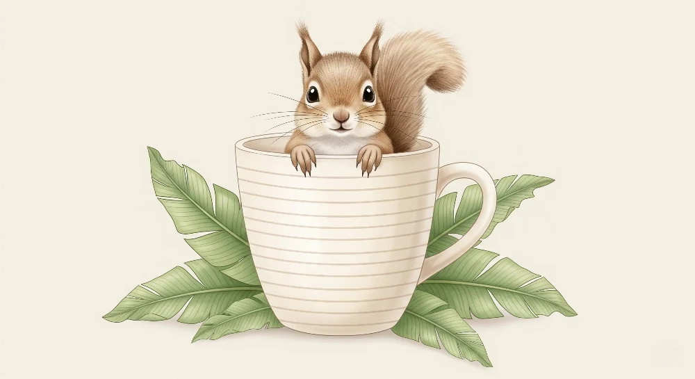 Nursery room wallpaper | Cute squirrel cup