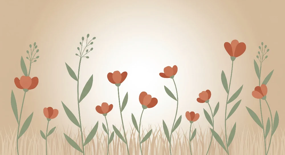 Nursery room wallpaper | Delicate flowers on beige background