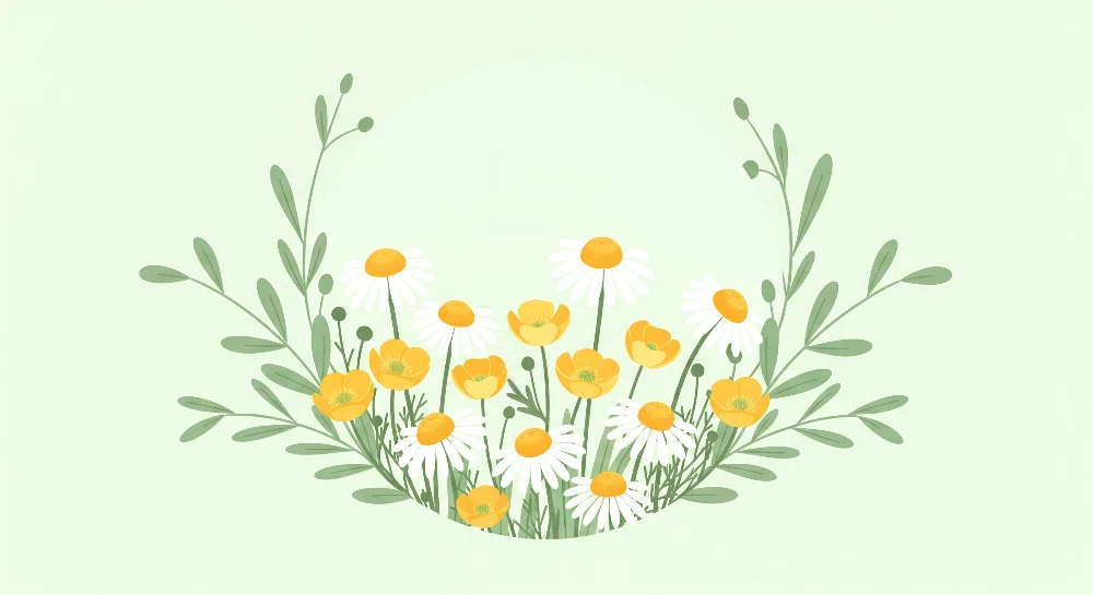 Nursery room wallpaper | Delicate flowers and soft foliage on pastel green background