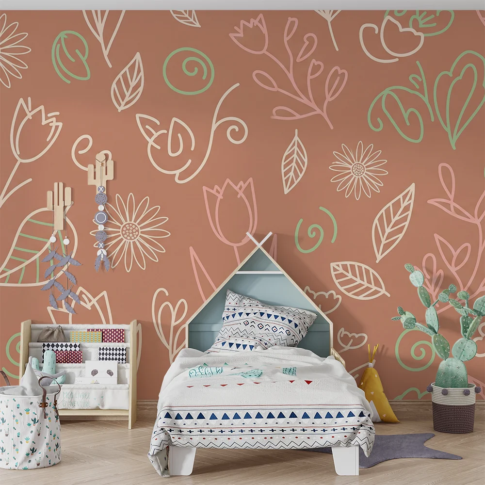 Nursery room wallpaper | Delicate flowers and soft patterns