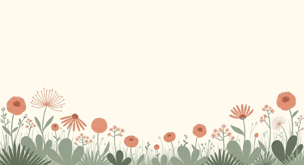 Nursery room wallpaper | Delicate flowers and soft foliage on cream background