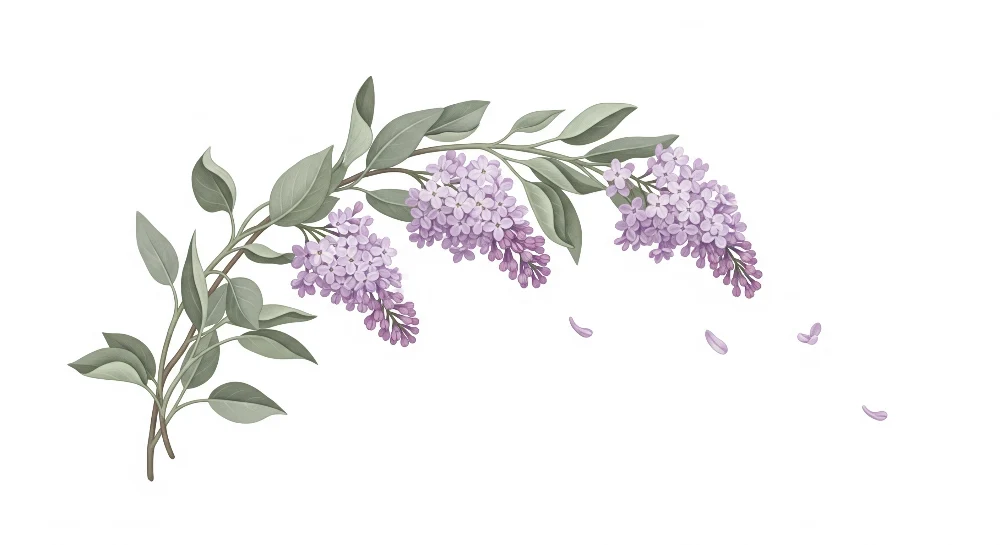 Nursery room wallpaper | Delicate lilac sprigs