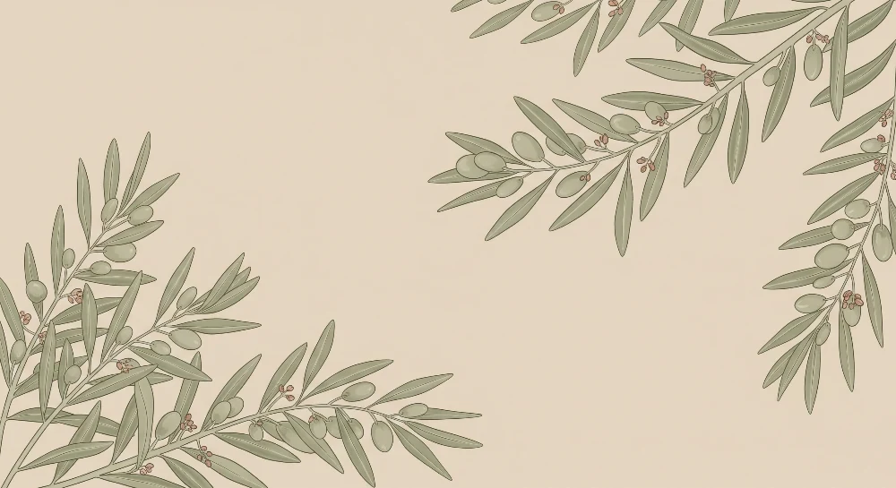 Nursery room wallpaper | Delikát olajfa levelek puha hátteren