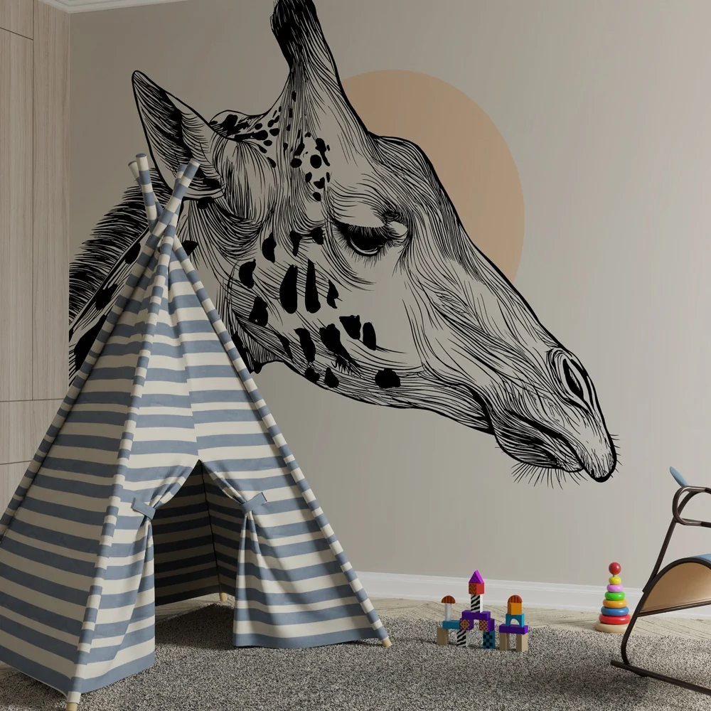 Nursery room wallpaper | Elegáns zsiráffej