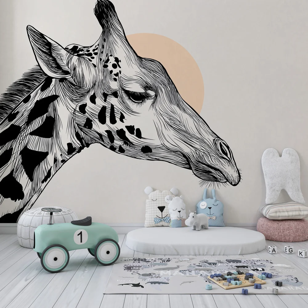 Nursery room wallpaper | Elegáns zsiráffej