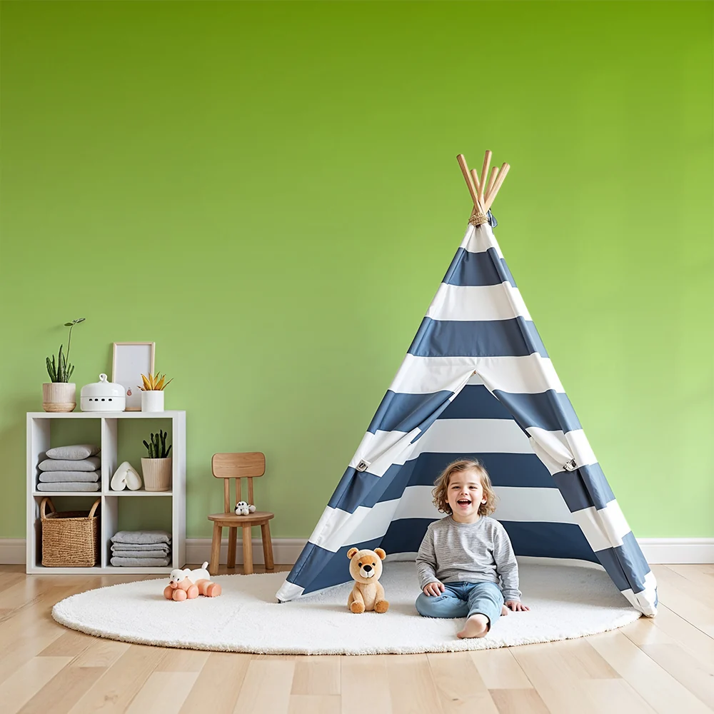 Nursery room wallpaper | Emerald green softness