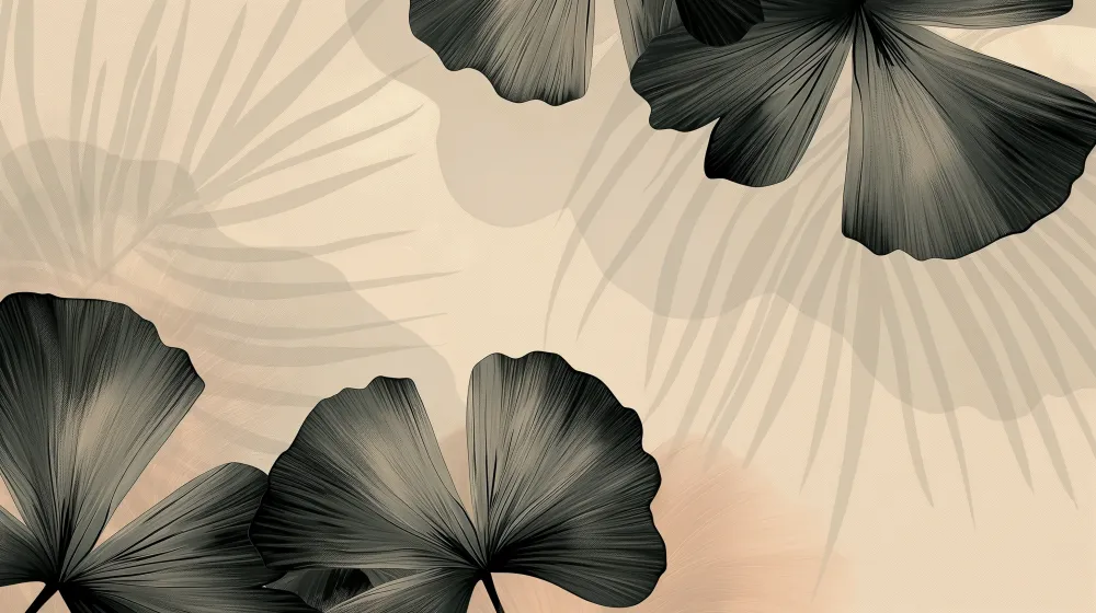 Nursery room wallpaper | Exotic leaves on soothing background