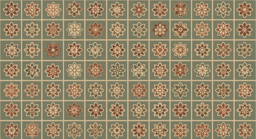 Nursery room wallpaper | Floral mosaic patterns