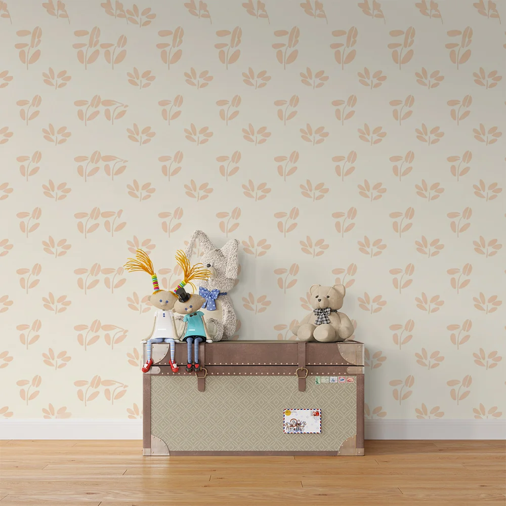 Nursery room wallpaper | Floral patterns on cream background