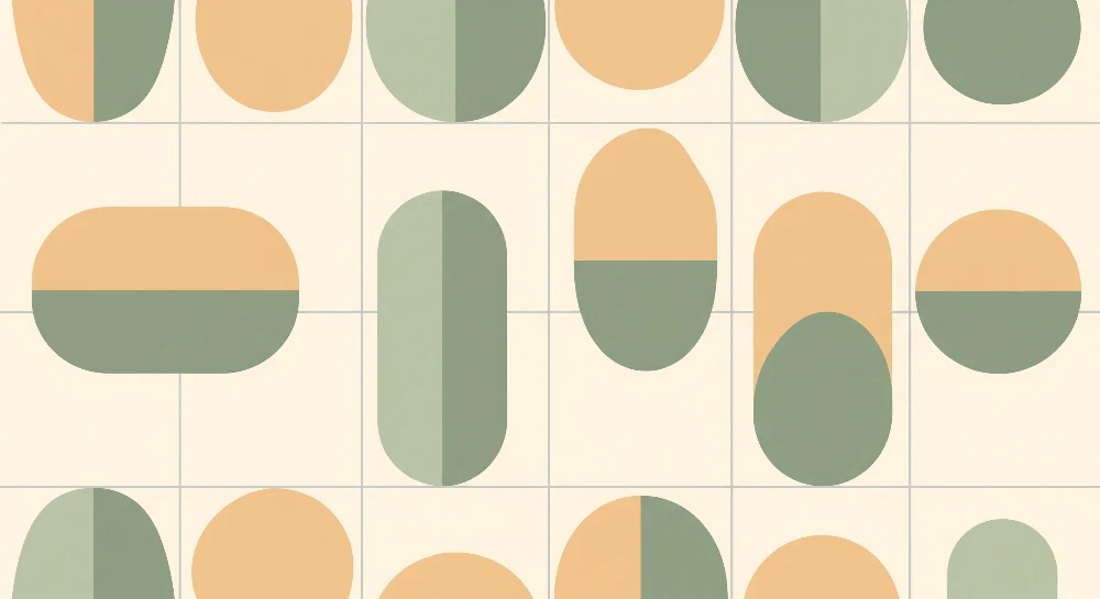 Nursery room wallpaper | Geometric patterns yellow and green pastel tones