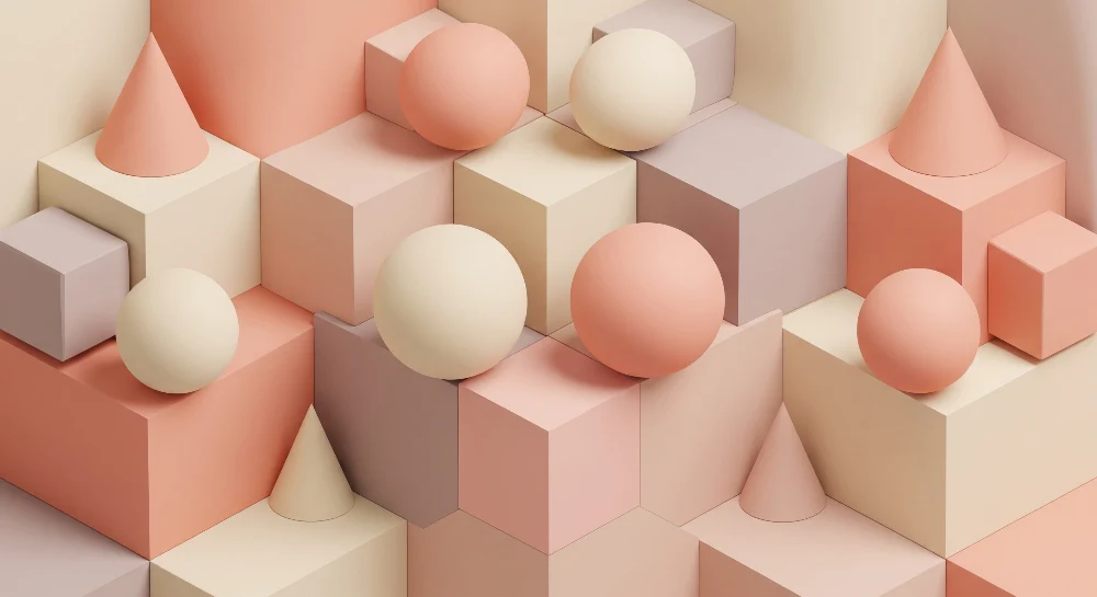 Nursery room wallpaper | 3D geometric shapes